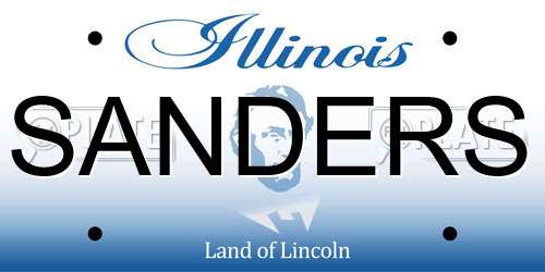 SANDERS Illinois License Plate