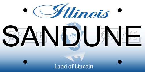 SANDUNE Illinois License Plate