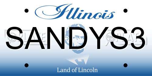 SANDYS3 Illinois License Plate