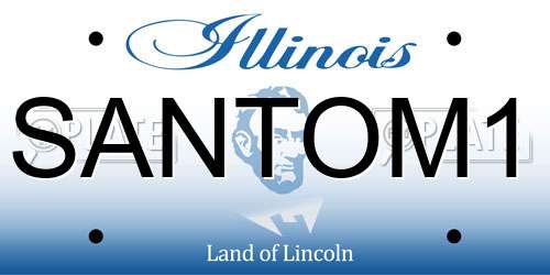 SANTOM1 Illinois License Plate
