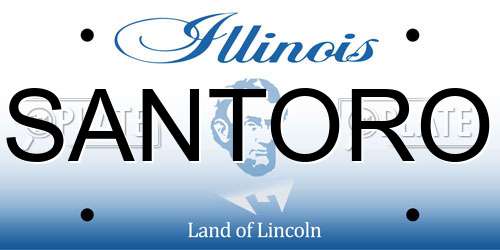 SANTORO Illinois License Plate