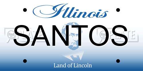 SANTOS Illinois License Plate