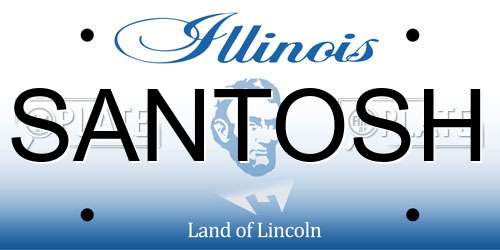 SANTOSH Illinois License Plate