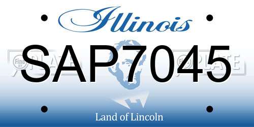 SAP7045 Illinois License Plate