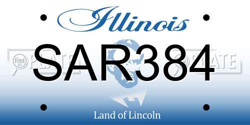 SAR384 Illinois License Plate