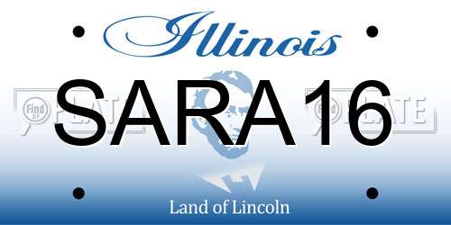 SARA16 Illinois License Plate