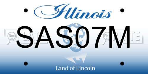 SAS07M Illinois License Plate
