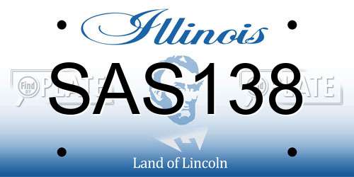 SAS138 Illinois License Plate