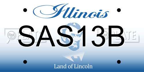 SAS13B Illinois License Plate