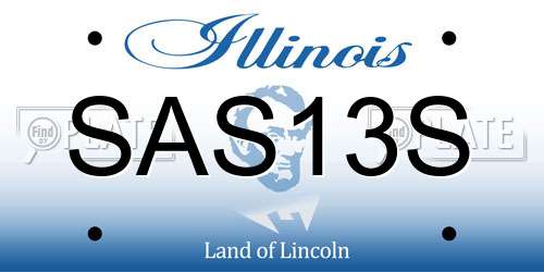 SAS13S Illinois License Plate
