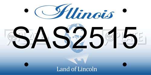 SAS2515 Illinois License Plate