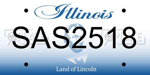 SAS2518 Illinois License Plate