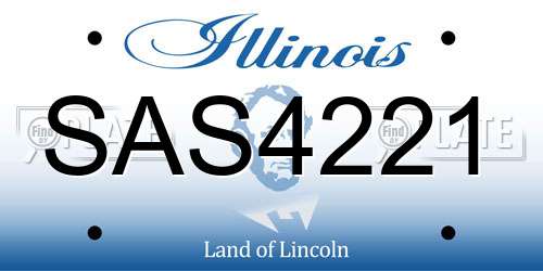 SAS4221 Illinois License Plate