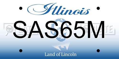 SAS65M Illinois License Plate