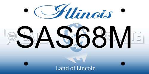 SAS68M Illinois License Plate