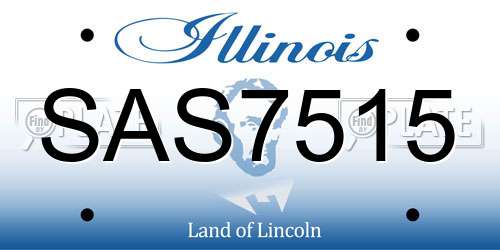 SAS7515 Illinois License Plate