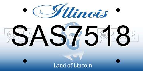 SAS7518 Illinois License Plate
