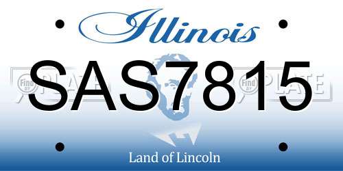 SAS7815 Illinois License Plate