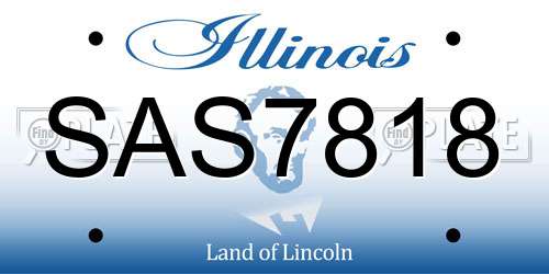 SAS7818 Illinois License Plate