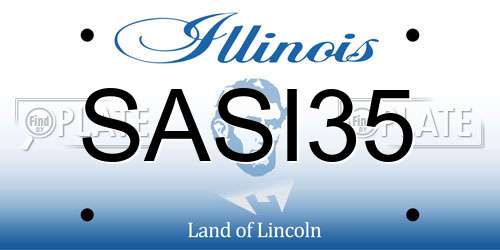 SASI35 Illinois License Plate