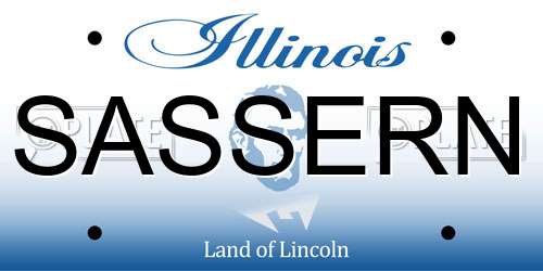 SASSERN Illinois License Plate