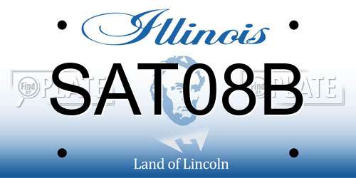 SAT08B Illinois License Plate