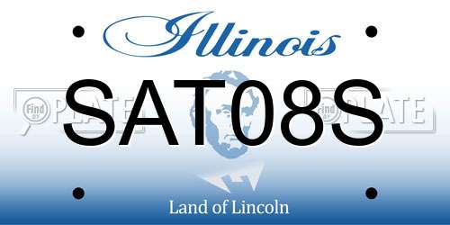 SAT08S Illinois License Plate