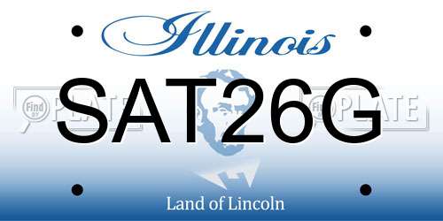 SAT26G Illinois License Plate