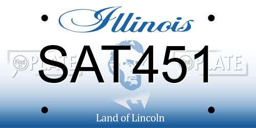 SAT451 Illinois License Plate