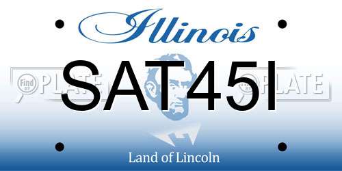 SAT45I Illinois License Plate