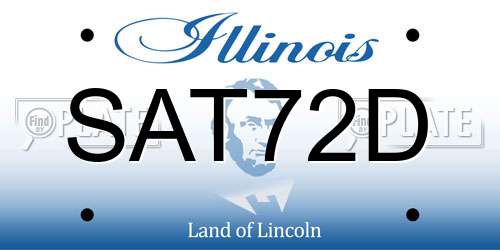 SAT72D Illinois License Plate