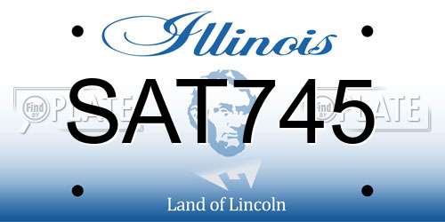 SAT745 Illinois License Plate