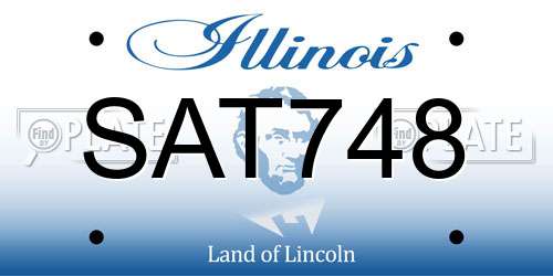 SAT748 Illinois License Plate