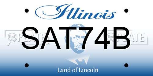 SAT74B Illinois License Plate