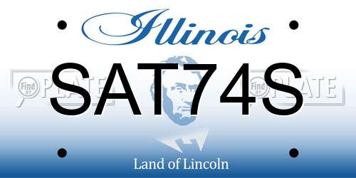 SAT74S Illinois License Plate