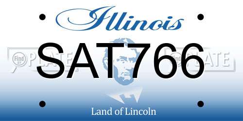 SAT766 Illinois License Plate