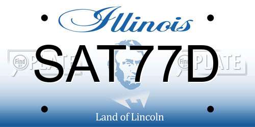 SAT77D Illinois License Plate