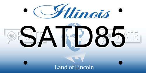SATD85 Illinois License Plate