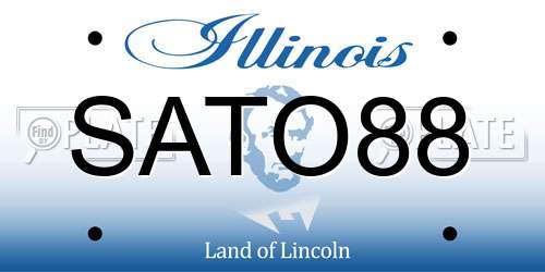 SATO88 Illinois License Plate