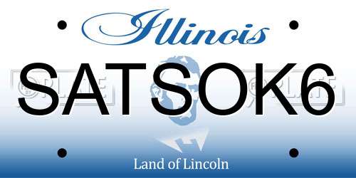 SATSOK6 Illinois License Plate