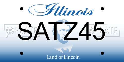 SATZ45 Illinois License Plate