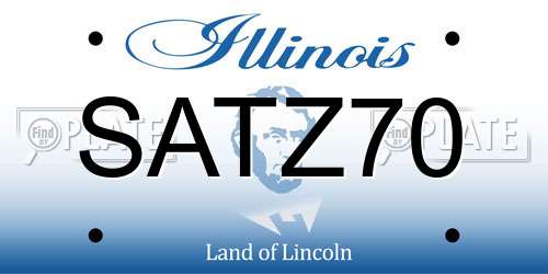SATZ70 Illinois License Plate
