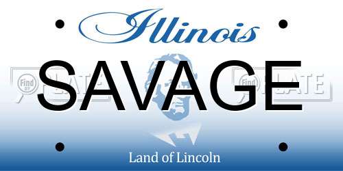 SAVAGE Illinois License Plate