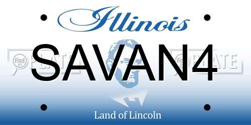 SAVAN4 Illinois License Plate
