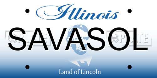 SAVASOL Illinois License Plate