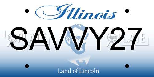SAVVY27 Illinois License Plate