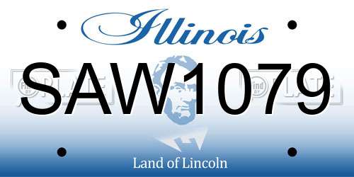 SAW1079 Illinois License Plate