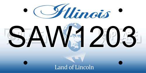 SAW1203 Illinois License Plate