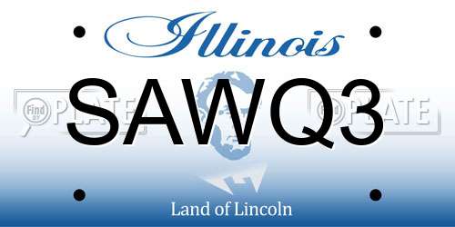 SAWQ3 Illinois License Plate