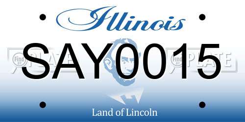SAY0015 Illinois License Plate